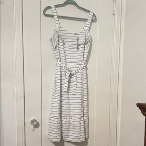 Striped White and Black Women's Dress NWT